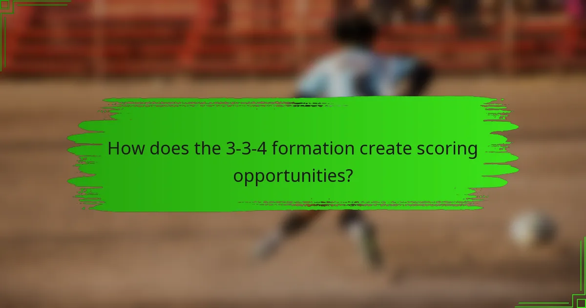 How does the 3-3-4 formation create scoring opportunities?