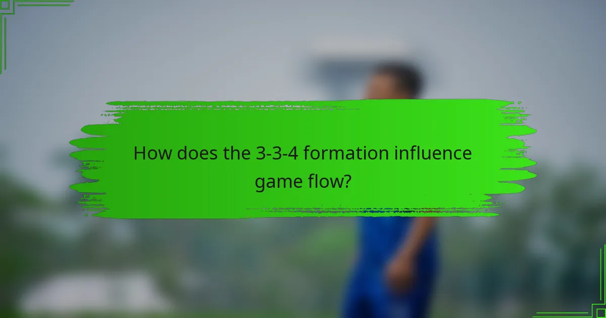 How does the 3-3-4 formation influence game flow?