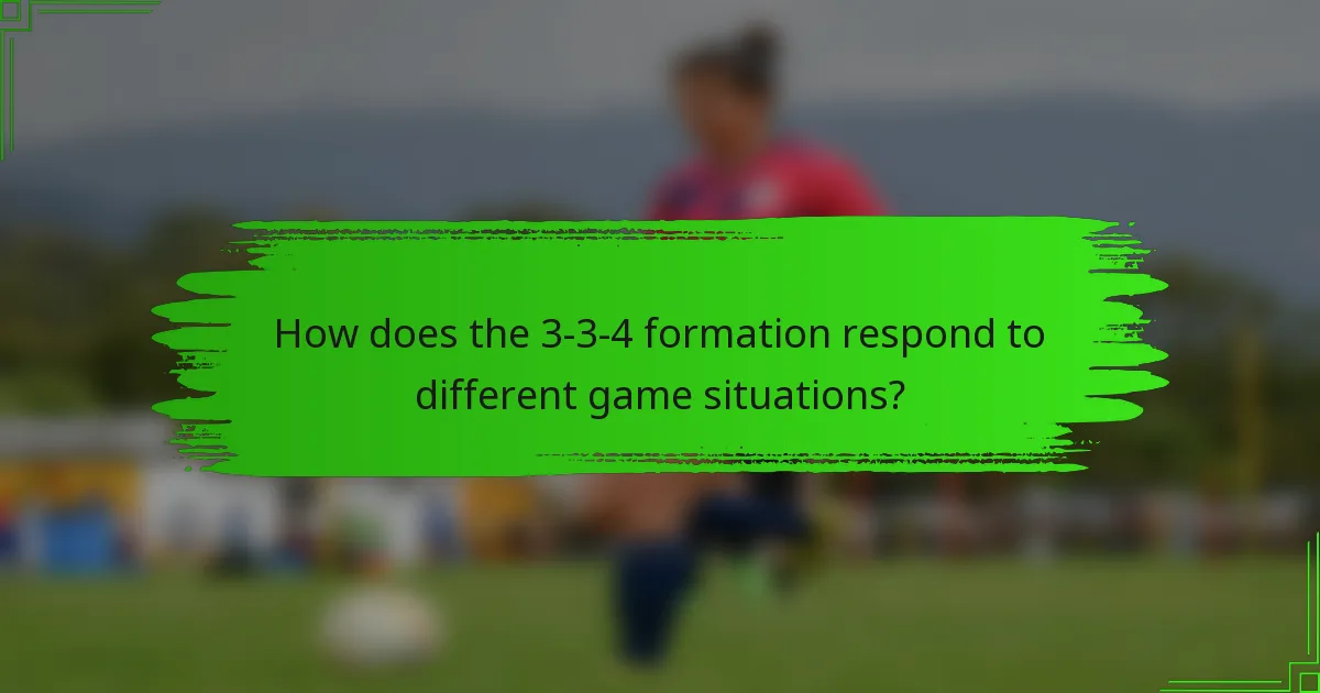 How does the 3-3-4 formation respond to different game situations?