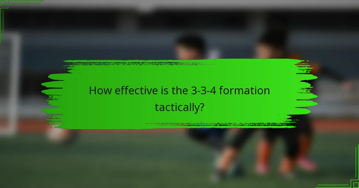 How effective is the 3-3-4 formation tactically?
